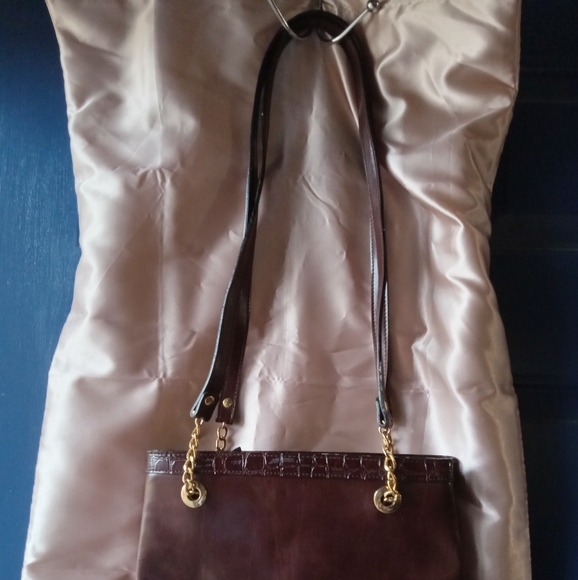 Gold Coast Faux Leather with Croc embossed and Chain Detail Vintage purse - Picture 3 of 4